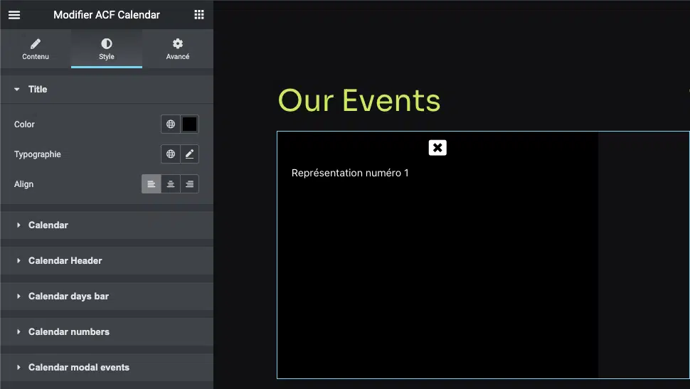 elementor calendar acf3