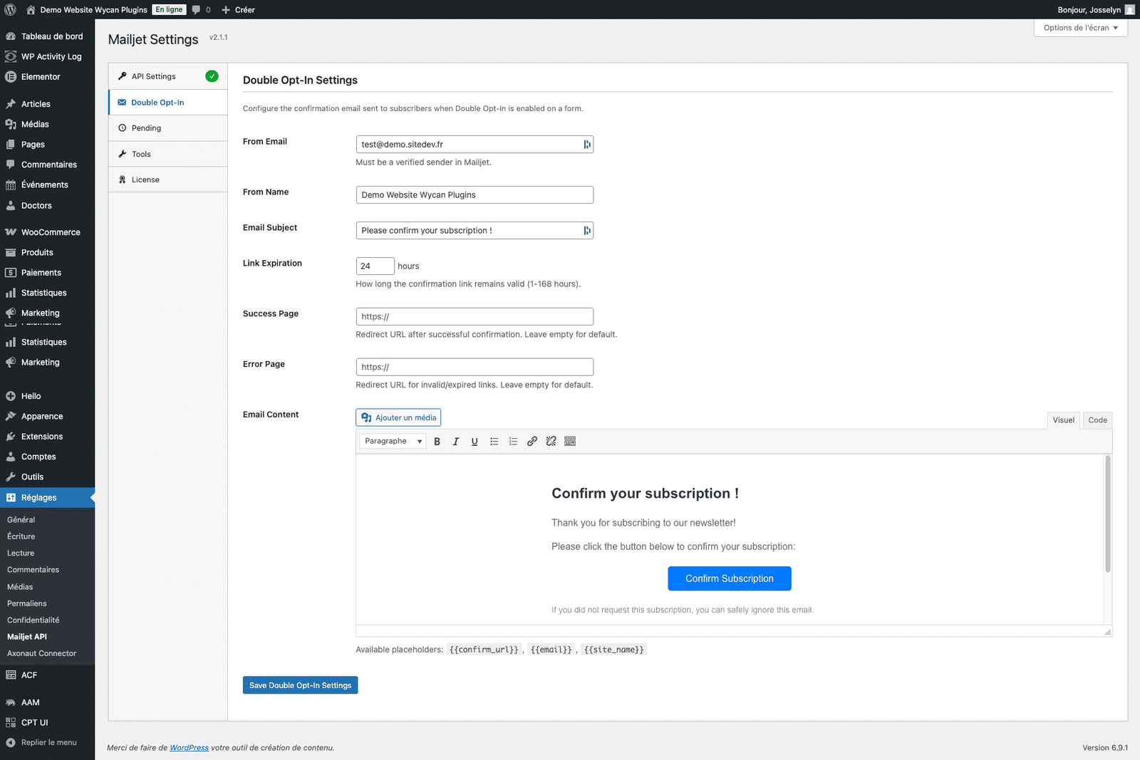 mailjet for elementor forms2
