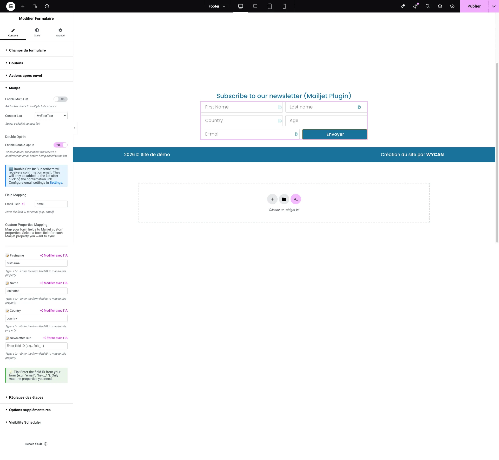 mailjet for elementor forms5