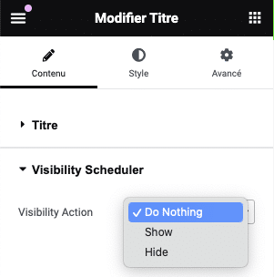 elementor visibility scheduler