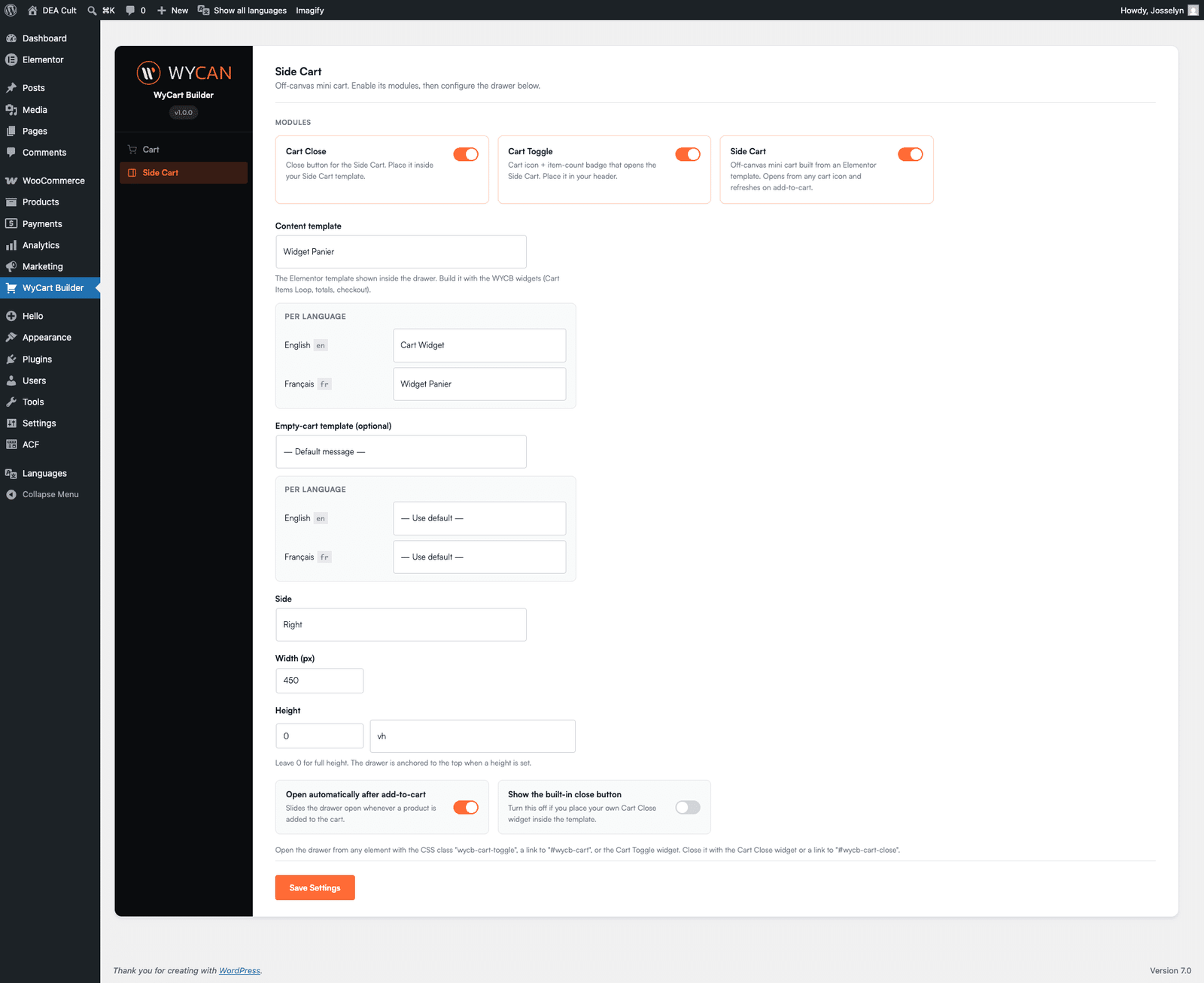 wycart builder woocommerce cart page builder for elementor2