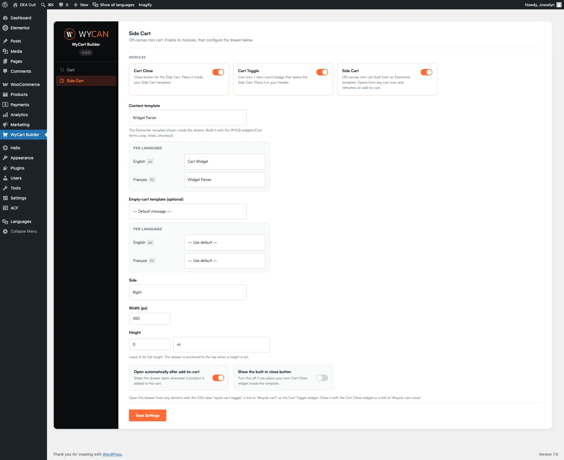 wycart builder woocommerce cart page builder for elementor2