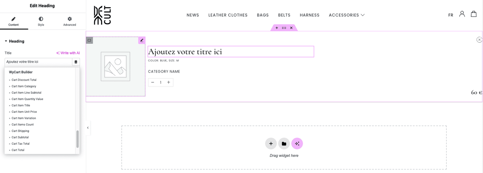 wycart builder woocommerce cart page builder for elementor3