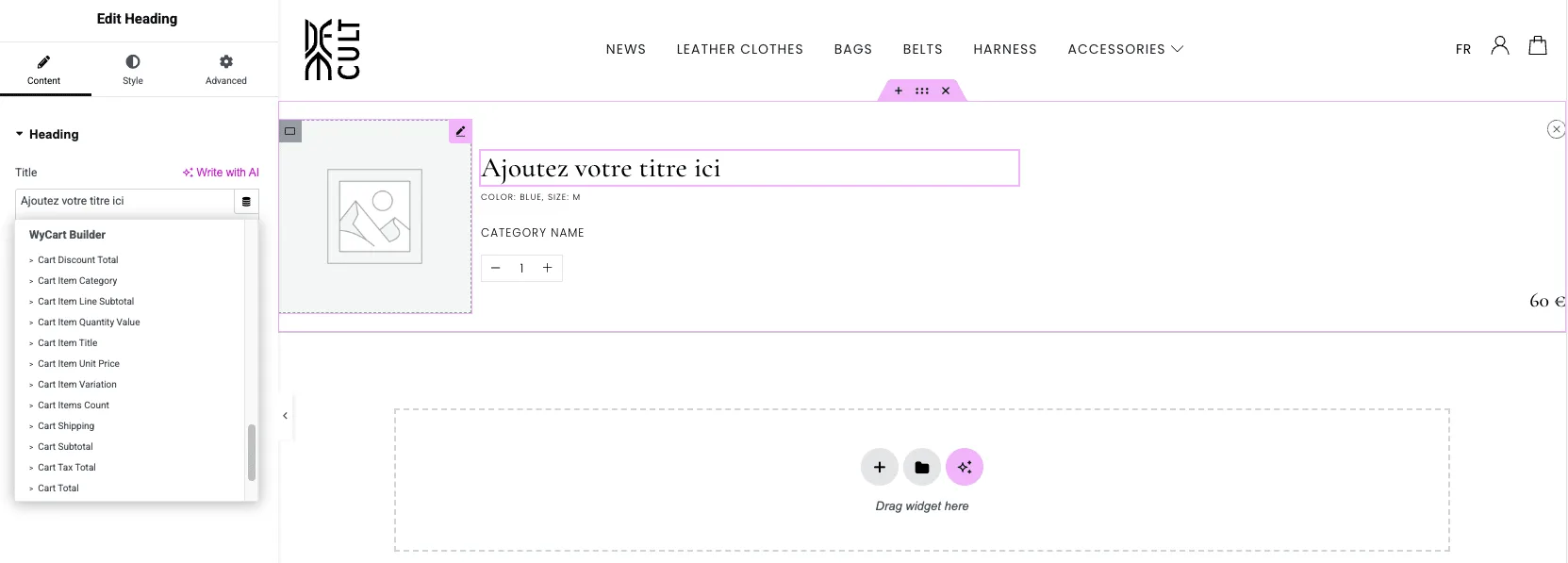 wycart builder woocommerce cart page builder for elementor3